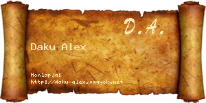 Daku Alex névjegykártya